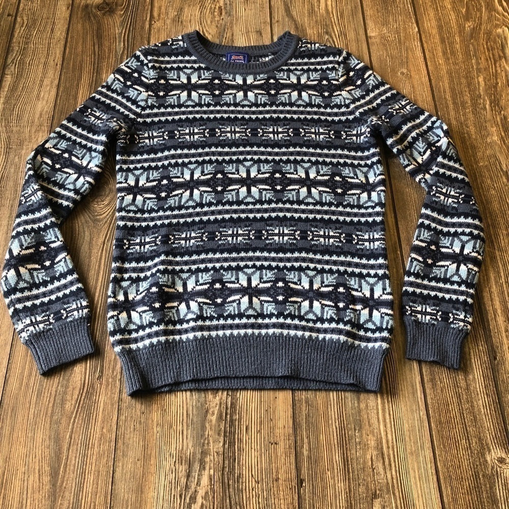 Vtg Le Tigre Snowflake Design Long Sleeve Sweater